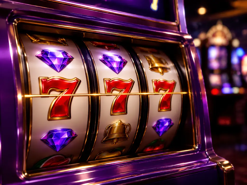 Tampilan detail gulungan slot dengan simbol permata dan garis pembayaran